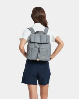 Leonda Puffer New Nylon Backpack A4 Sized (Dark Grey)