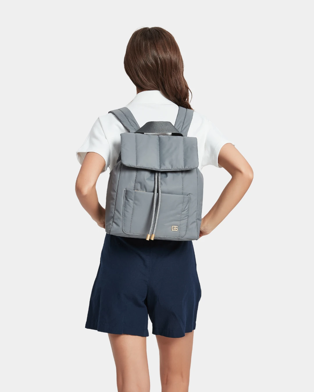 Leonda Puffer New Nylon Backpack A4 Sized (Dark Grey) - Image 2