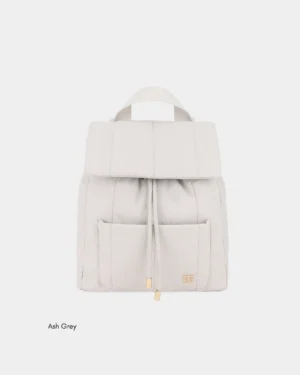 Leonda Puffer New Nylon Backpack A4 Sized (Ash Grey)