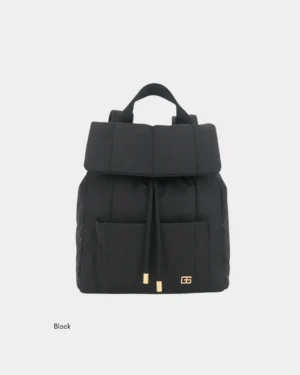 Leonda Puffer New Nylon Backpack A4 Sized (Black)