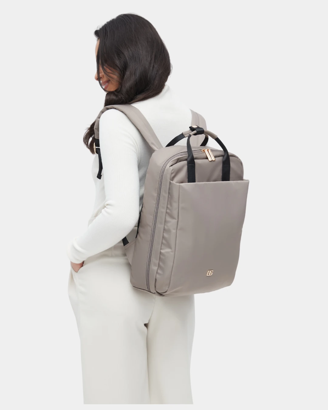 Emery Nylon Backpack (Brown) - Image 8