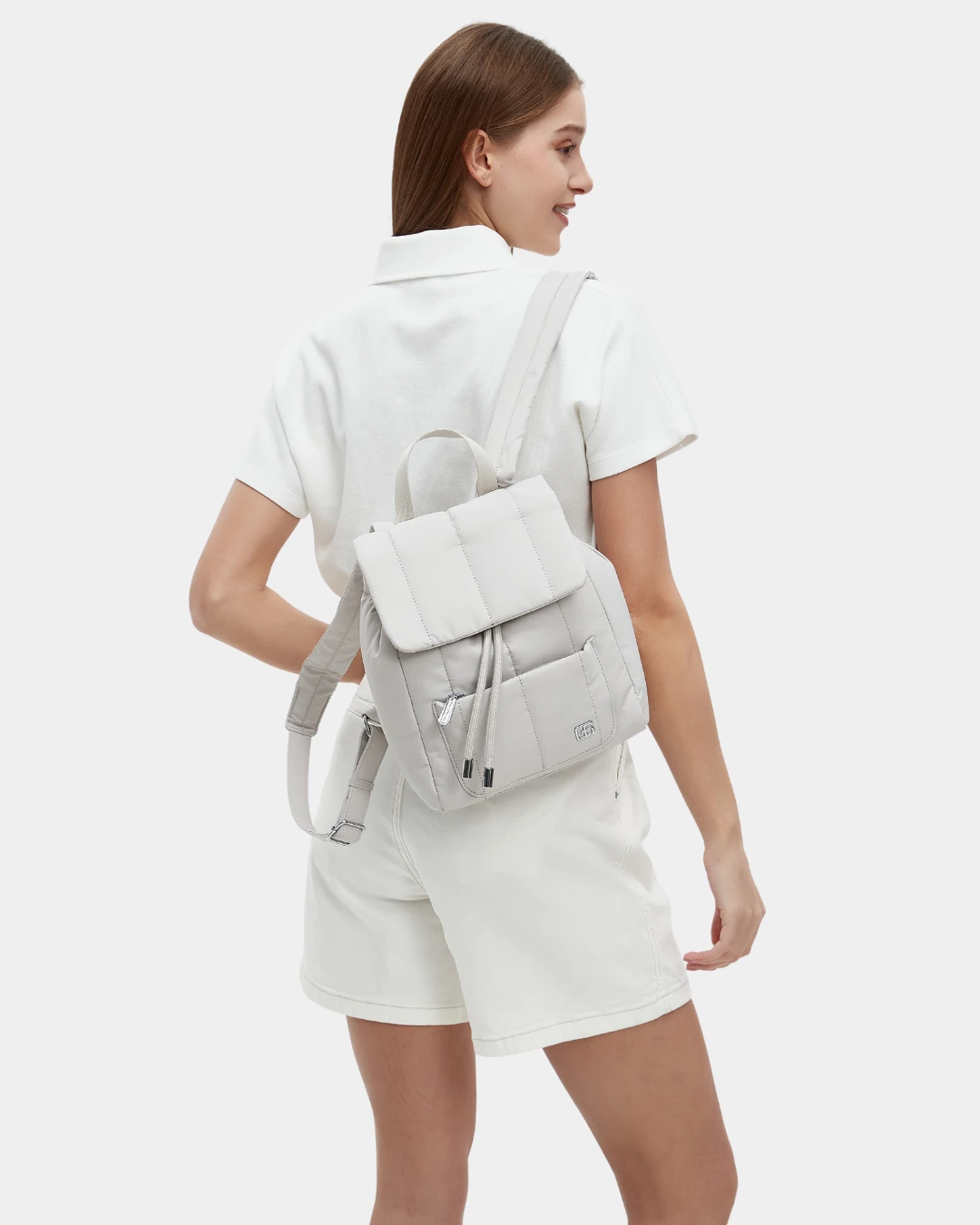 Ollie Puffer New Nylon Backpack (Ash Grey) - Image 7