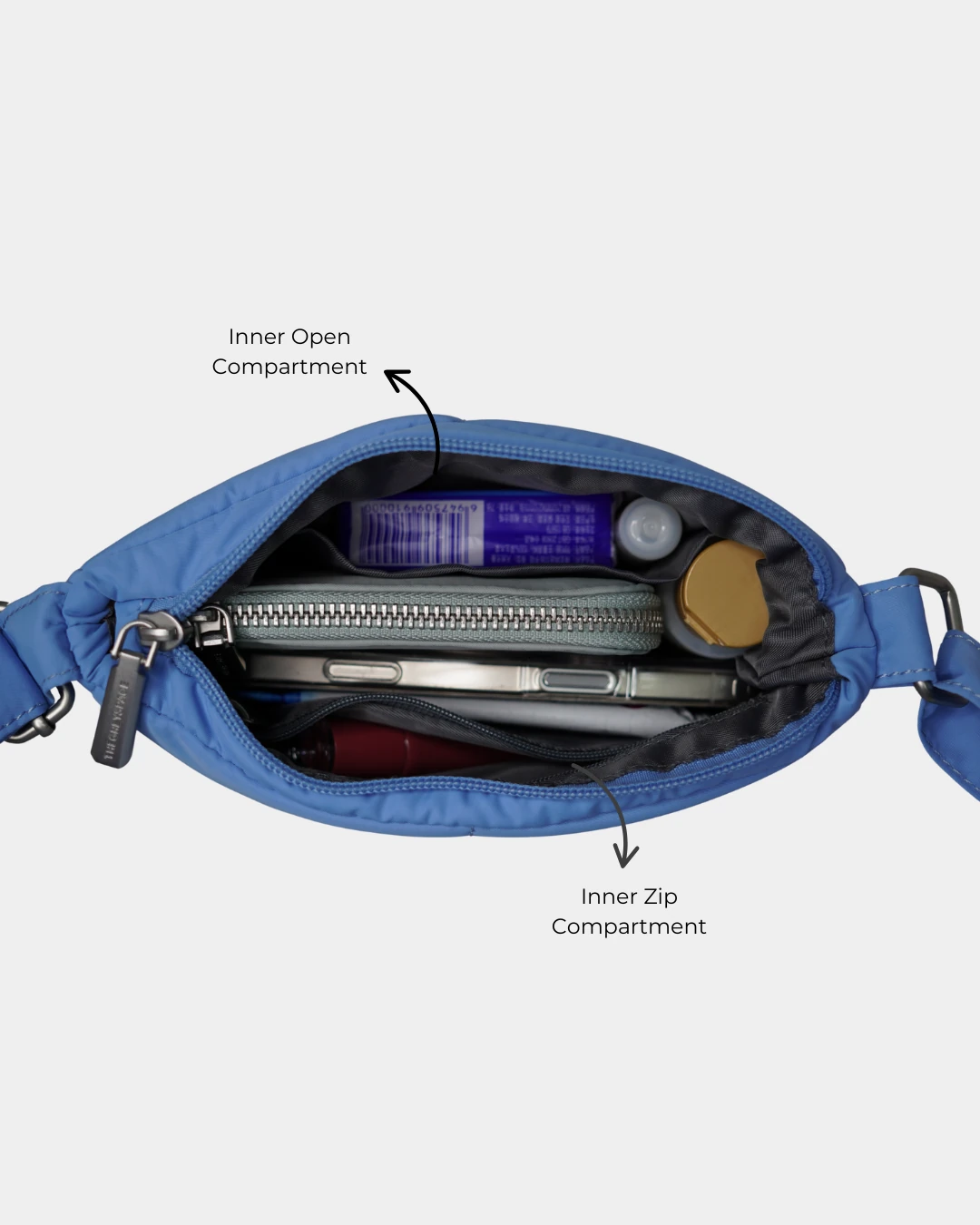 Waffle Mini Puffer Sling Bag (Azure) - Image 2