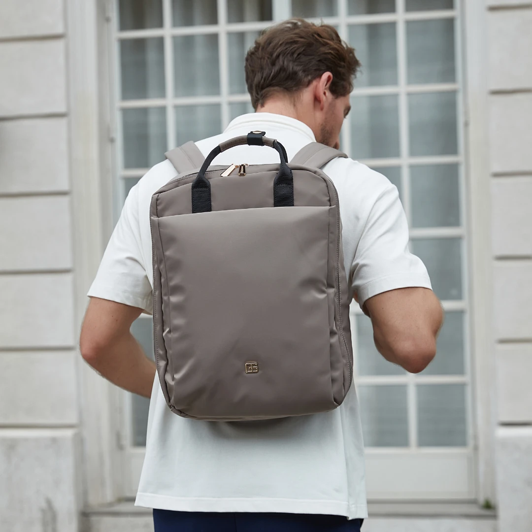 Emery Nylon Backpack (Brown)