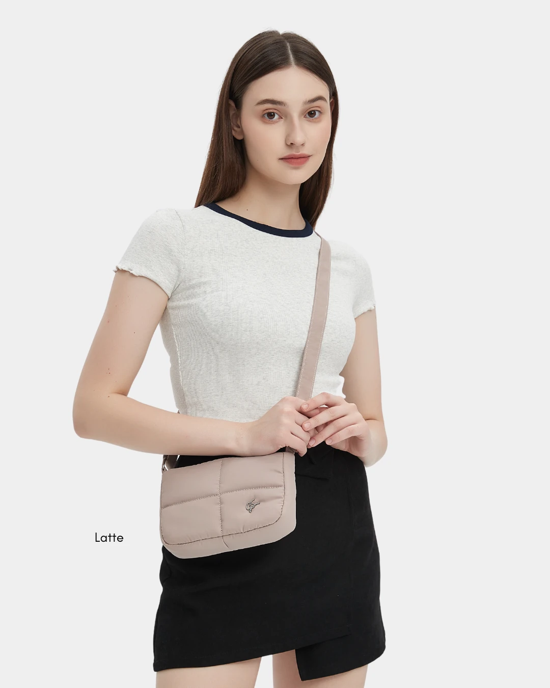 Waffle Mini Puffer Sling Bag (Azure) - Image 9