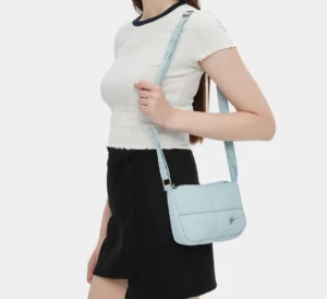 Waffle Mini Puffer Sling Bag (Azure)