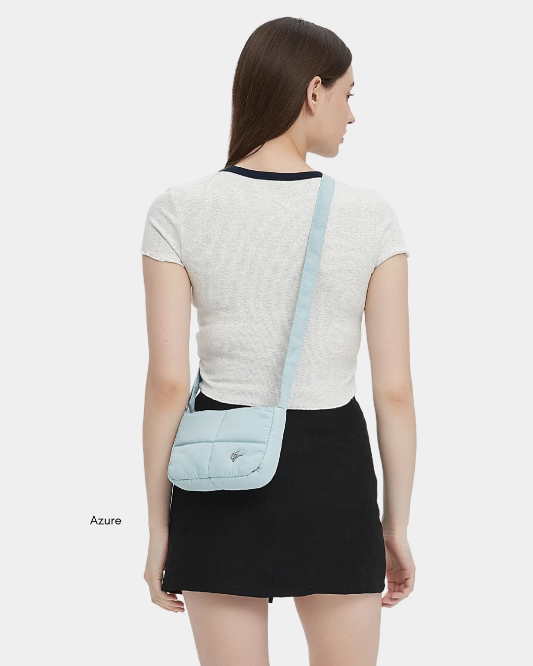 Waffle Mini Puffer Sling Bag (Azure) - Image 11