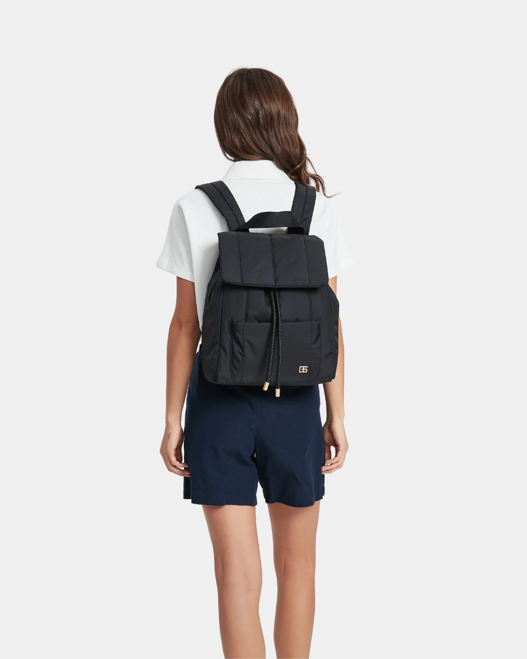 Leonda Puffer New Nylon Backpack A4 Sized (Black) - Image 7