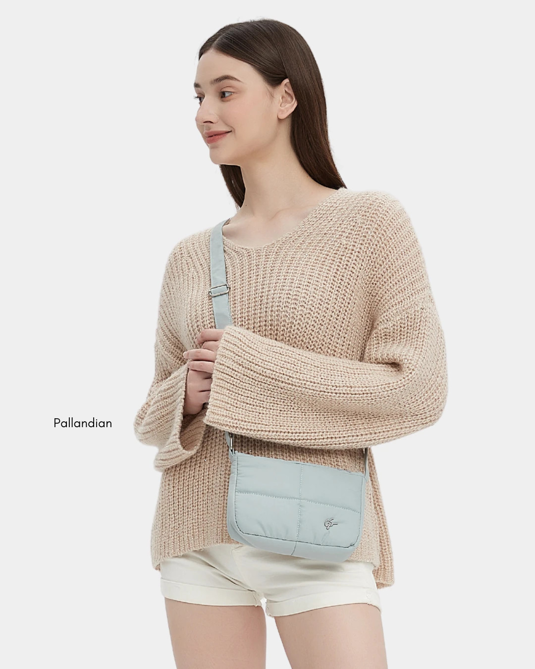 Waffle Mini Puffer Sling Bag (Azure) - Image 10