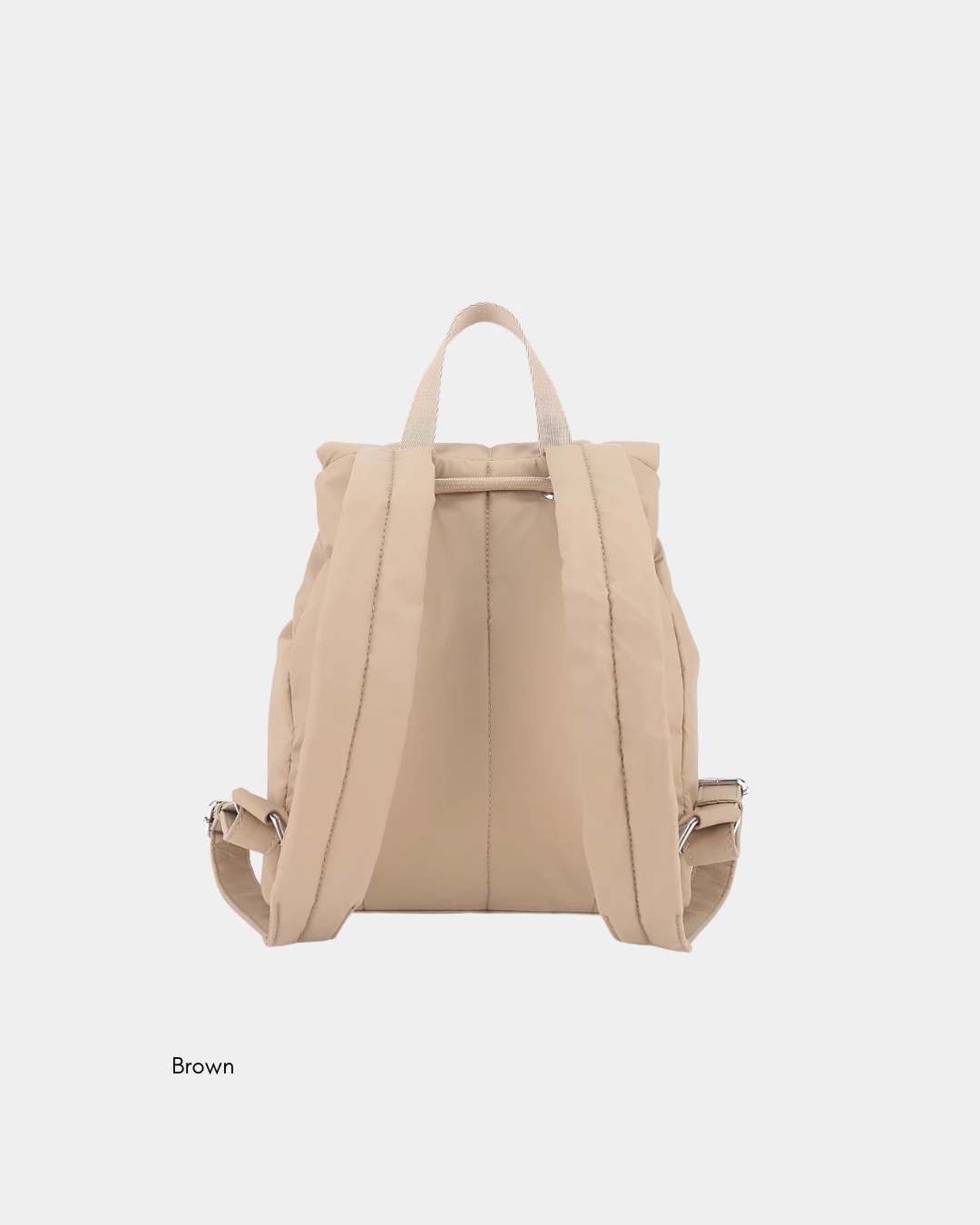 Ollie Puffer New Nylon Backpack (Brown) - Image 3