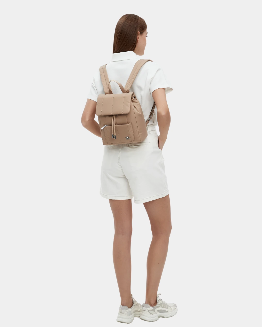 Ollie Puffer New Nylon Backpack (Brown) - Image 6