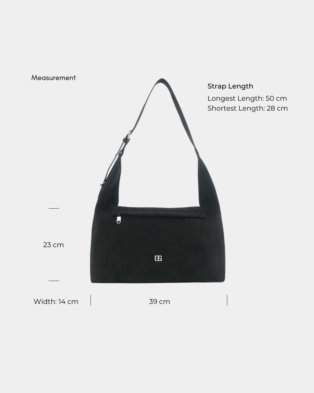 Elowen Suede Hobo Bag (Black) - Image 4