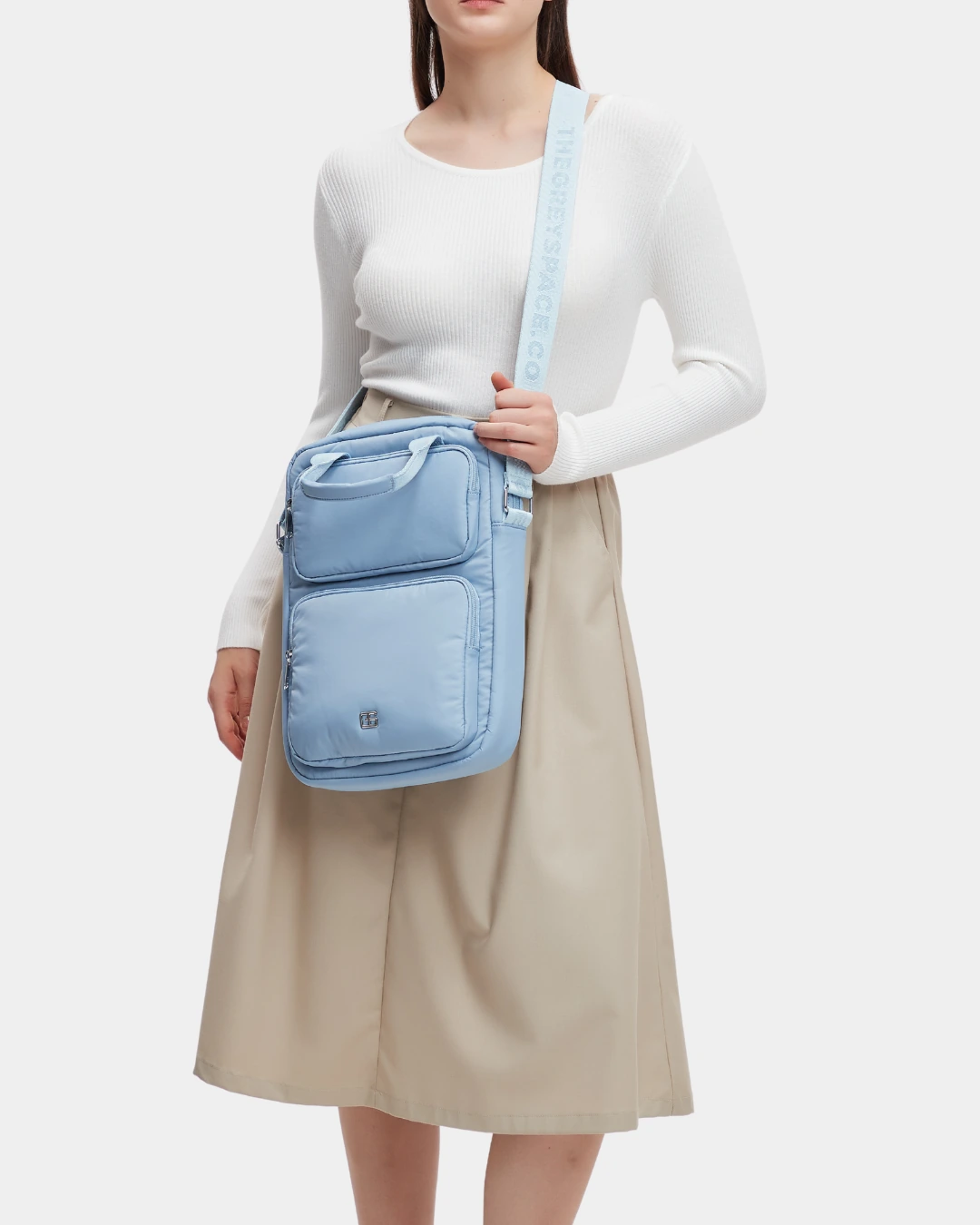 Logan Puffer Laptop Bag (Ash Blue)