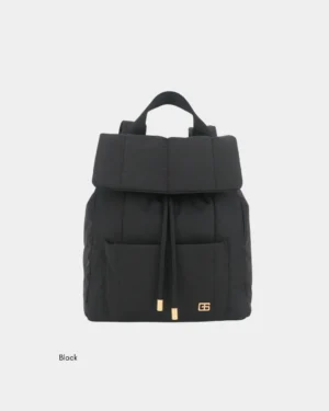 Leonda Puffer New Nylon Backpack A4 Sized (Black)