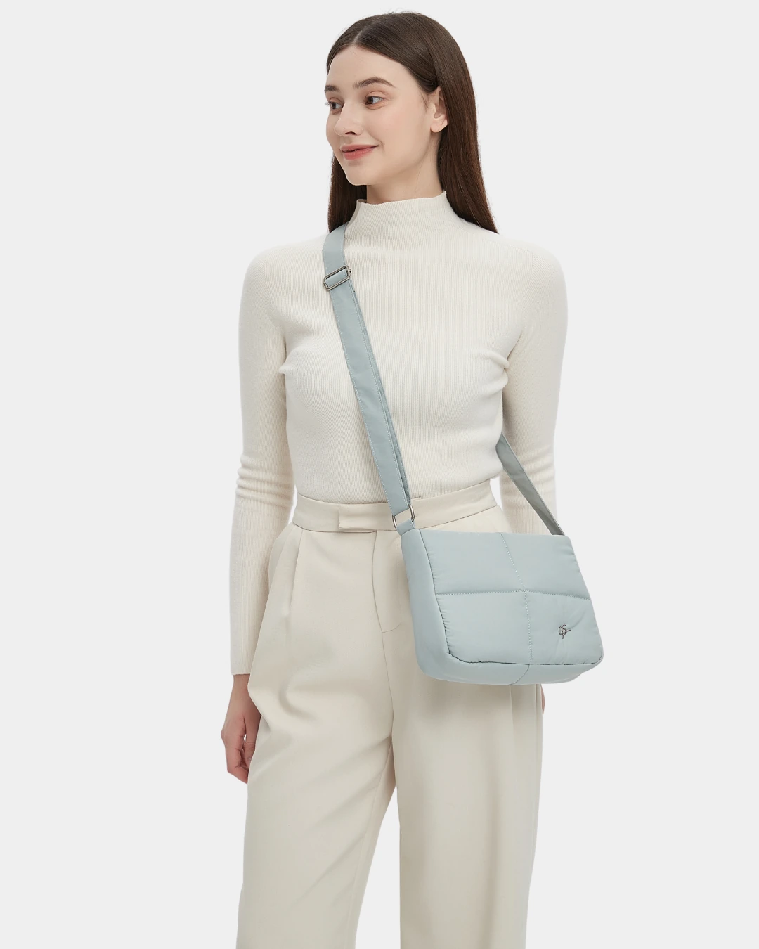 Waffle Medium Puffer Sling Bag (Palladian) - Image 4