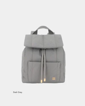 Leonda Puffer New Nylon Backpack A4 Sized (Dark Grey)