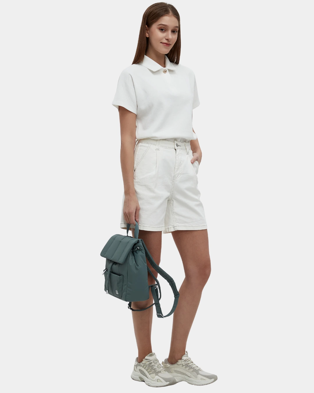 Ollie Puffer New Nylon Backpack (Caldwell Green) - Image 7