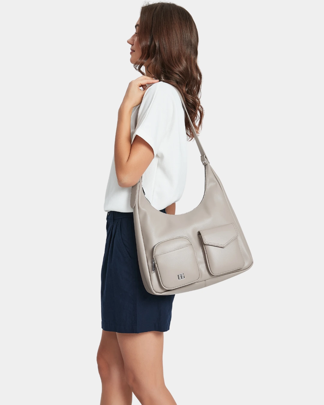 Koda Hobo Bag (Khaki-Grey)