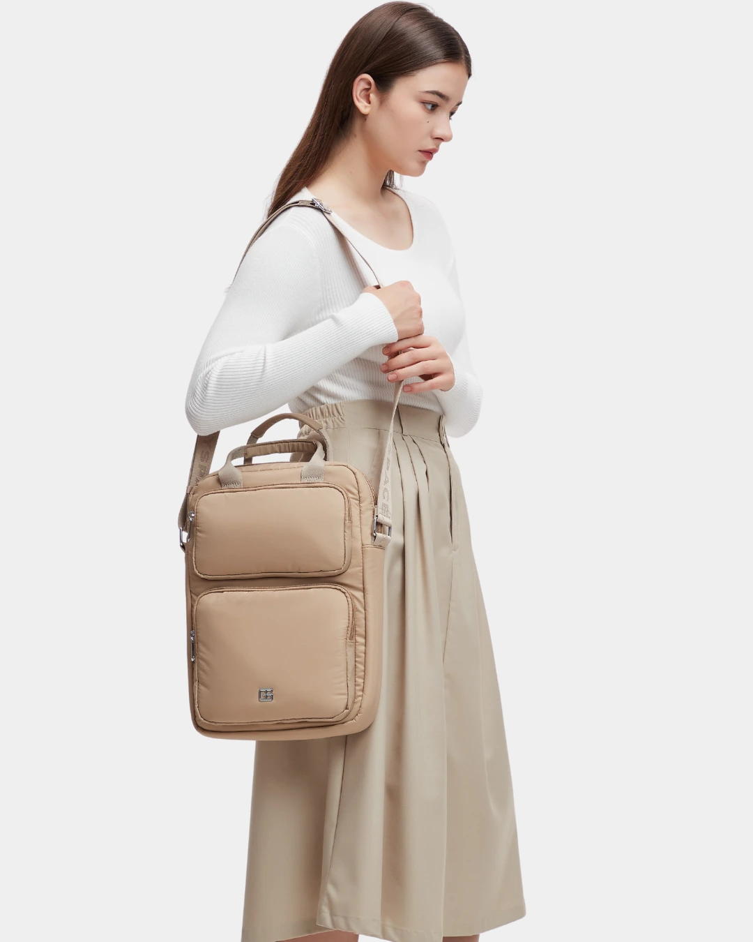 Logan Puffer Laptop Bag (Brown) - Image 4