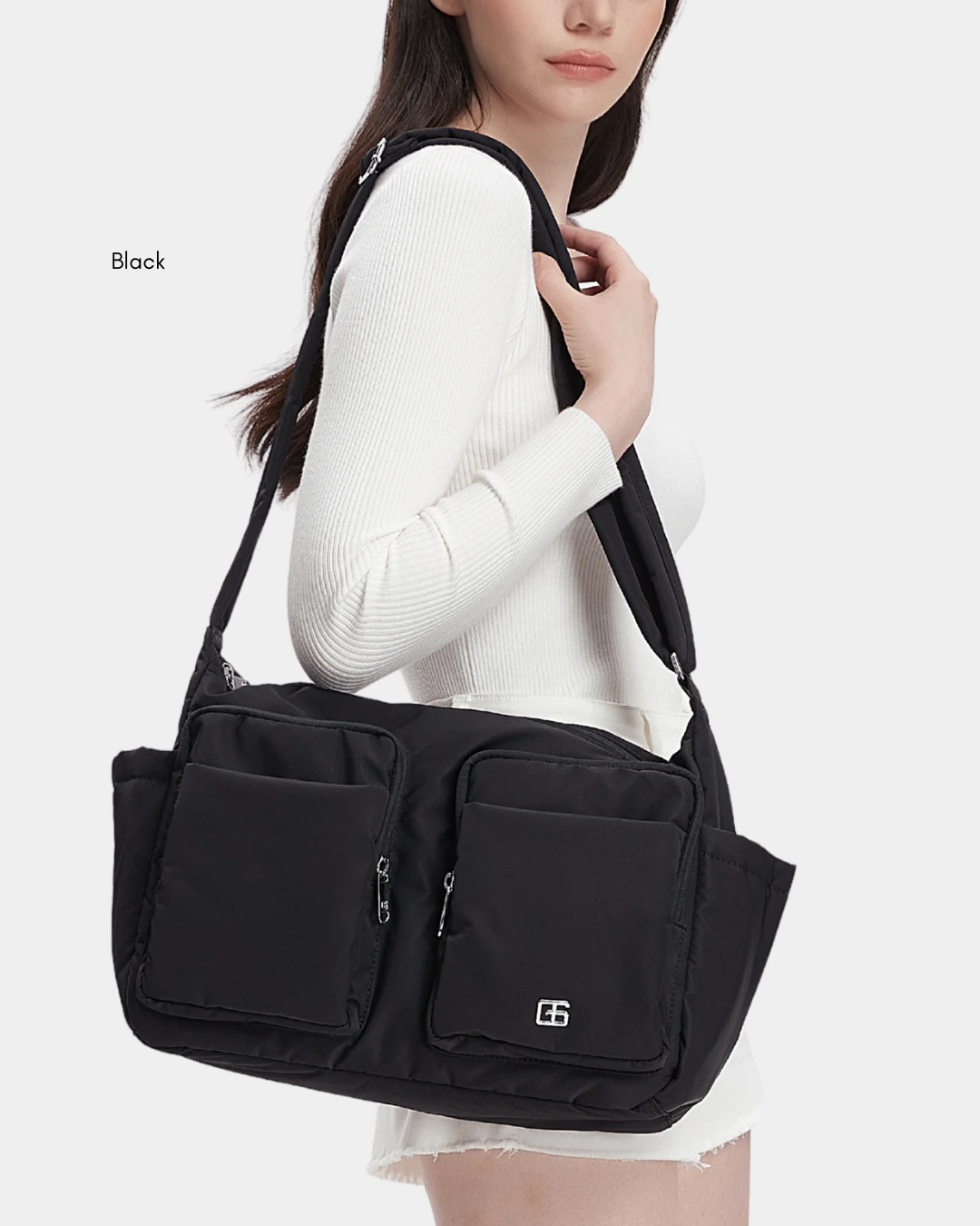 Mylah Nylon Puffer Sling Bag (Black) - Image 10