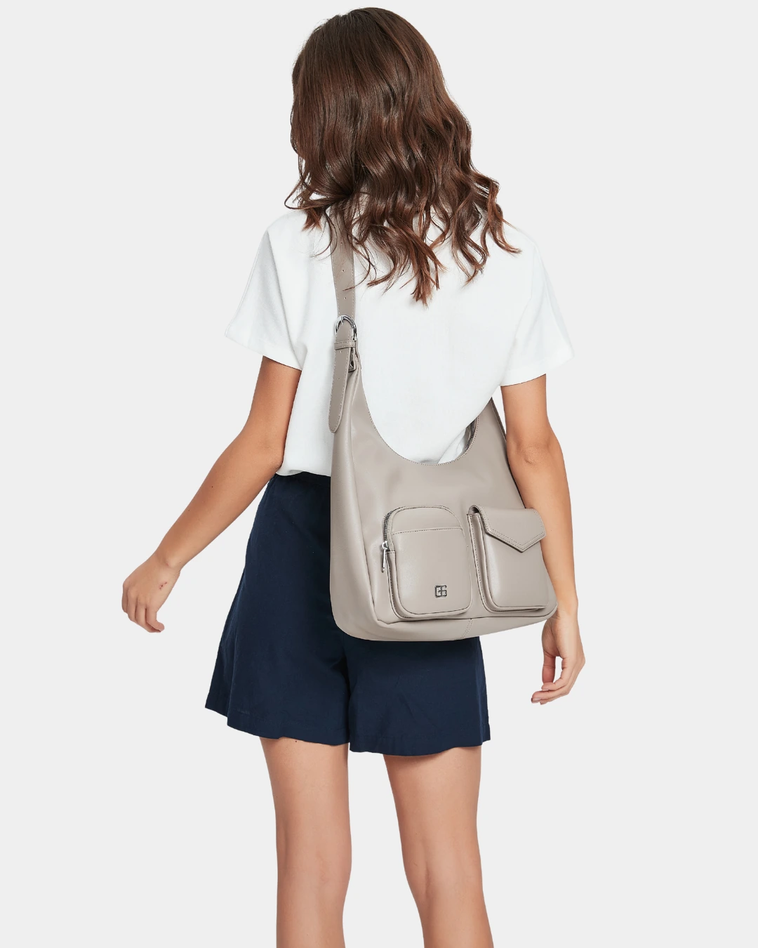 Koda Hobo Bag (Khaki-Grey) - Image 6