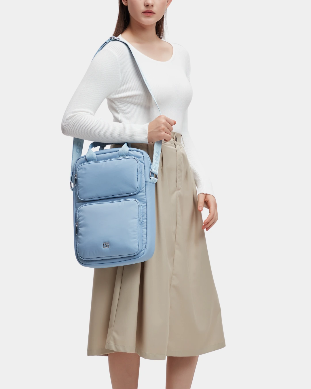 Logan Puffer Laptop Bag (Ash Blue) - Image 6