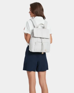 Leonda Puffer New Nylon Backpack A4 Sized (Ash Grey)