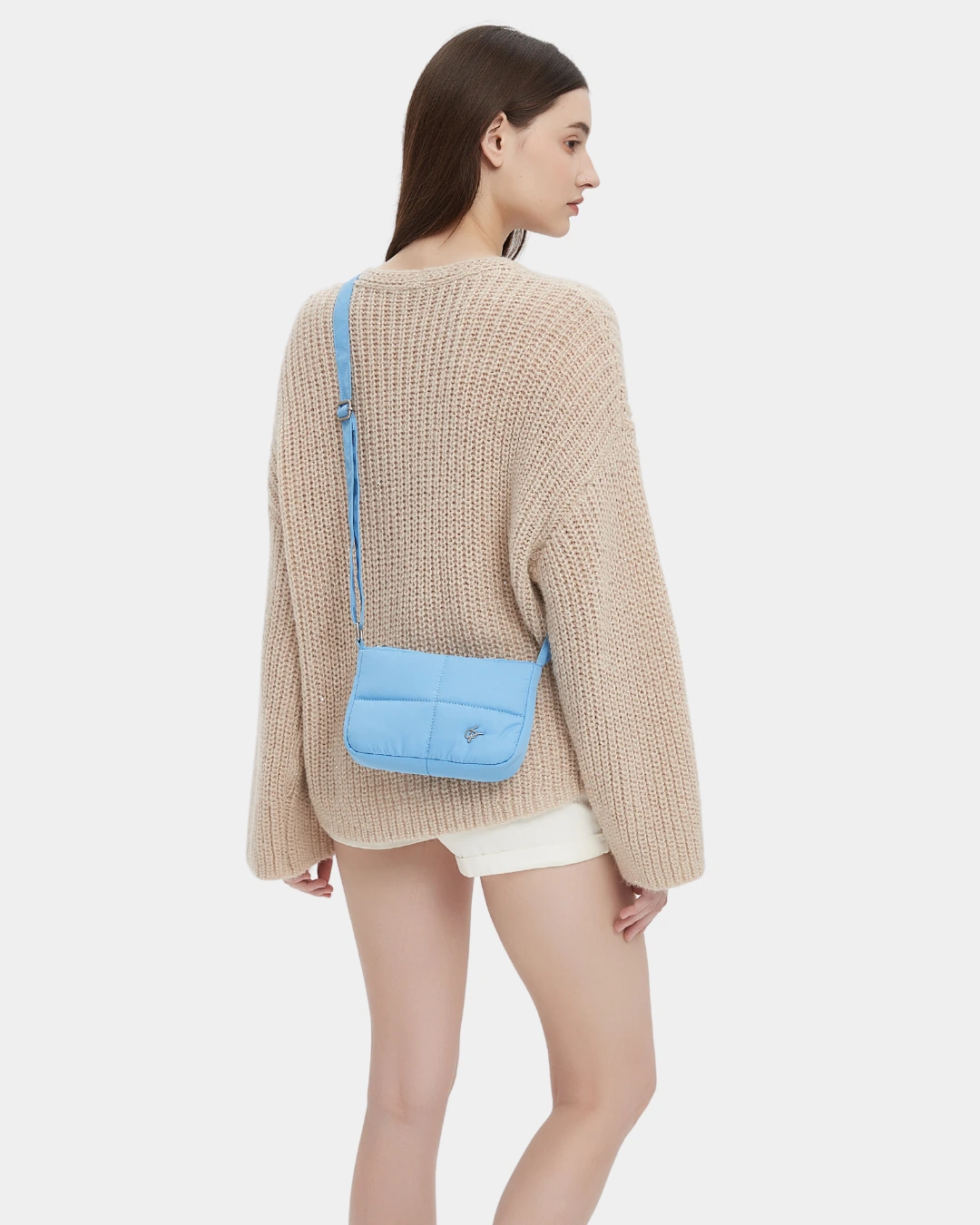 Waffle Mini Puffer Sling Bag (Cornflower Blue) - Image 4
