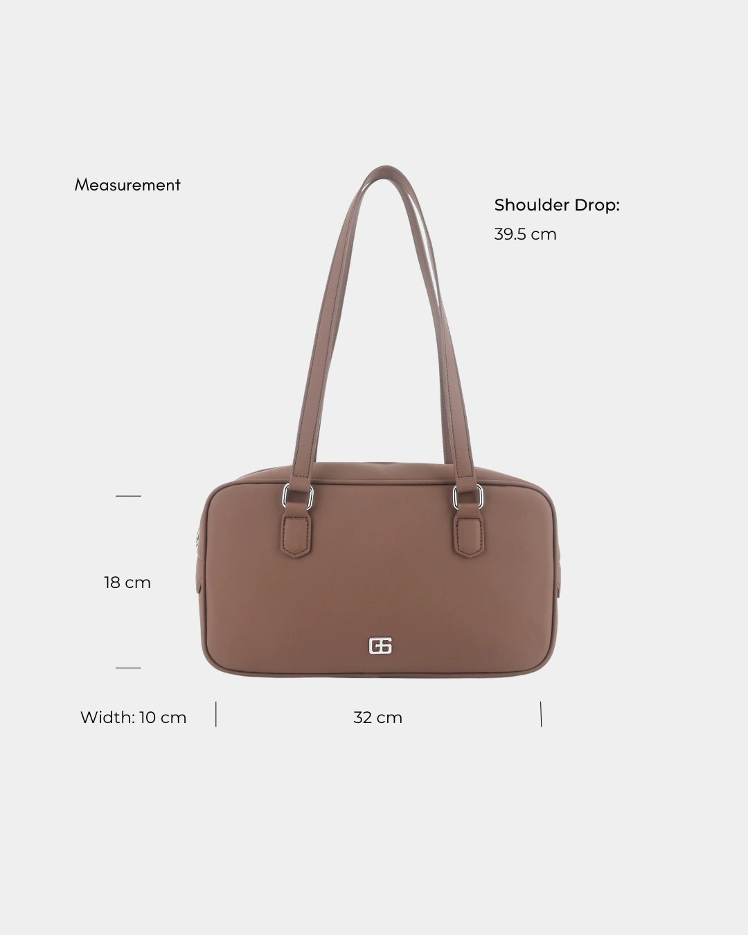 Martine 32 Baguette Shoulder Bag (Cadet Grey) - Image 4